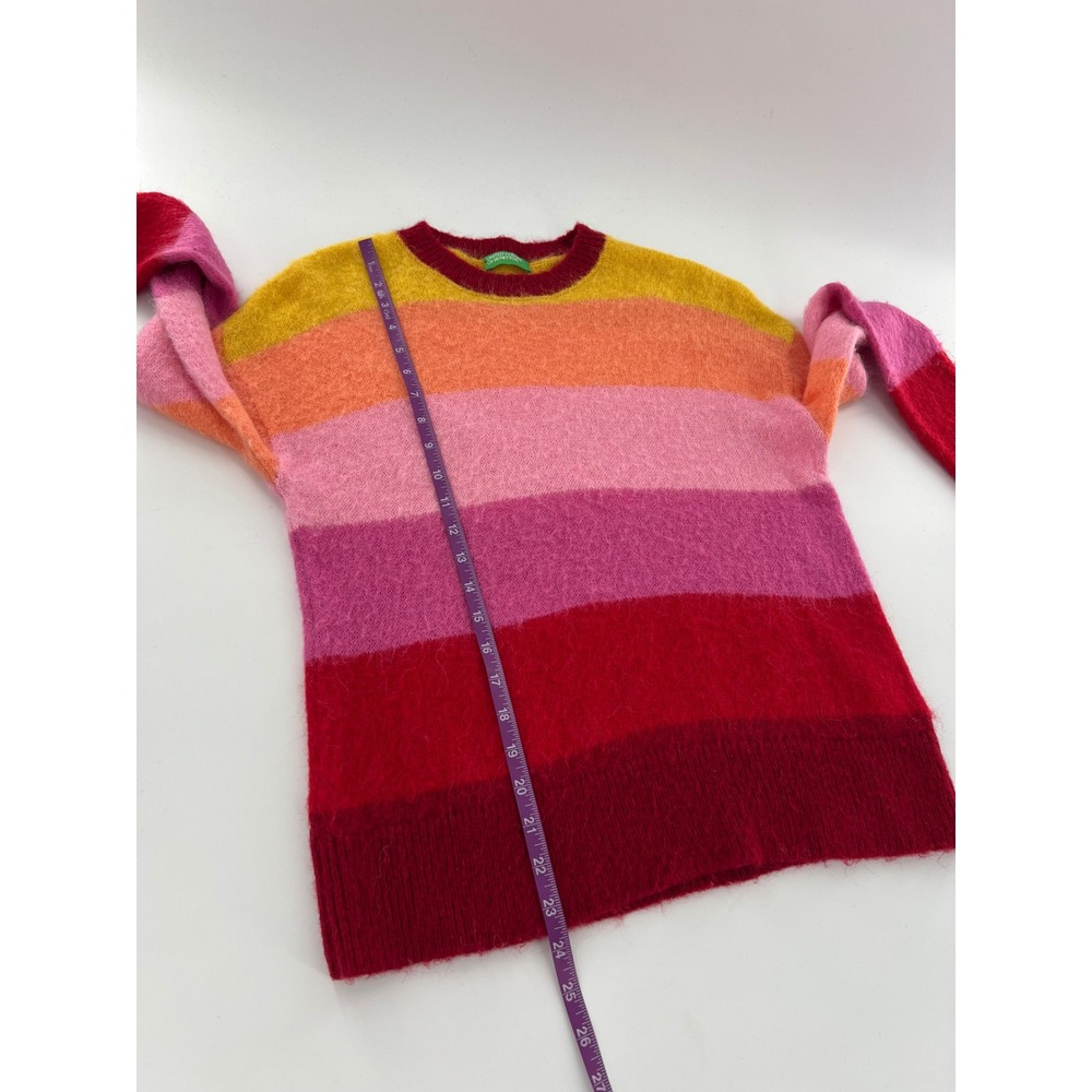 United Colors of Benetton Alpaca Blend Striped Crewneck Sweater Dopamine - Picture 5 of 8